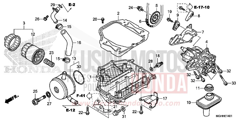 OIL PUMP (VFR1200XD/XDA/XDS) for VFR1200X Dual Clutch CANDY PROMINENCE RED (R342B) from 2017